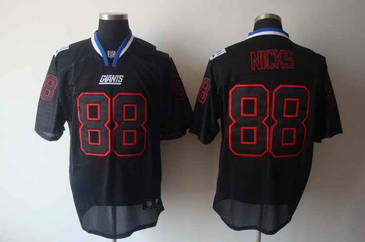 Nike Giants 88 Nicks Lights Out Black Elite Jerseys