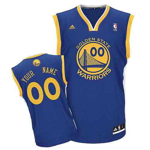 Golden State Warriors Custom blue adidas Road Jersey - Click Image to Close