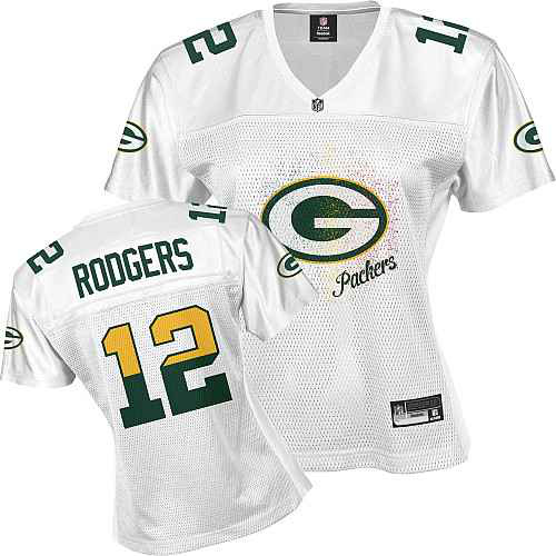 Green Bay Packers 12 RODGERS white Womens Jerseys