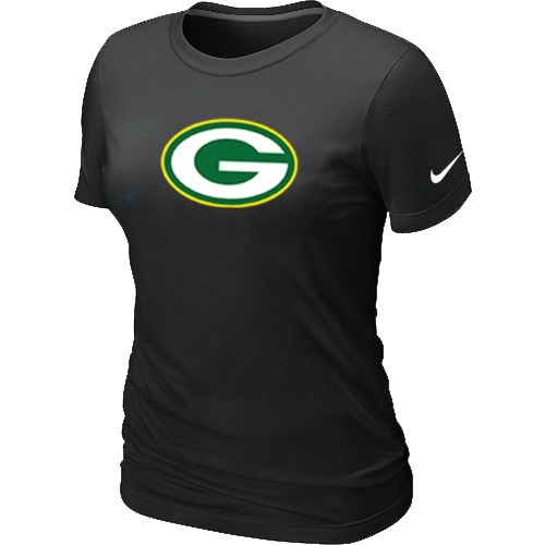 Green Bay Packers Black Women's Logo T-Shirt