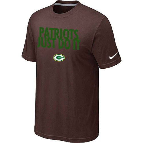 Green Bay Packers Just Do It Brown T-Shirt - Click Image to Close