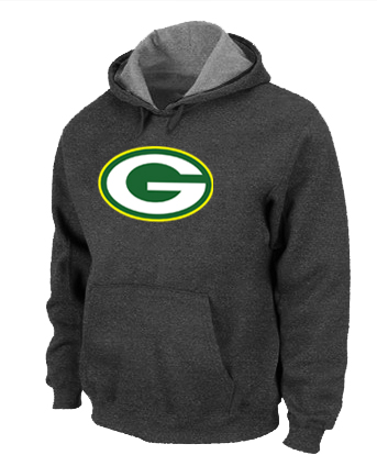 Green Bay Packers Logo Pullover Hoodie D.Grey