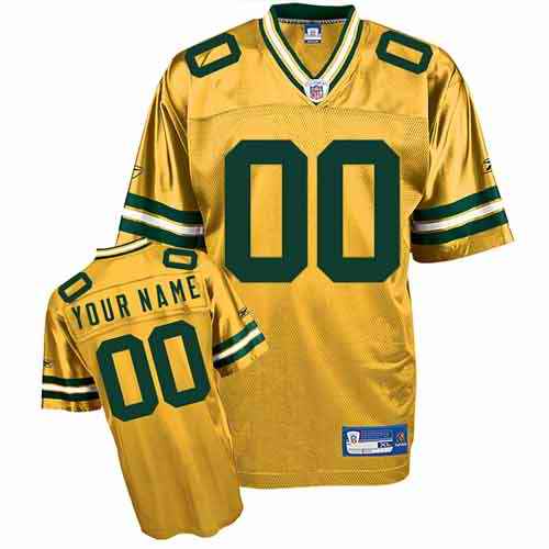 Green Bay Packers Men Customized yellow Jersey - Click Image to Close