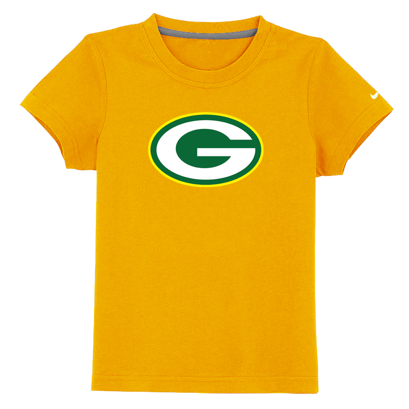 Green Bay Packers Sideline Legend Authentic Logo Youth T-Shirt Yellow - Click Image to Close