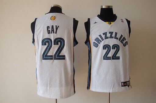 Grizzlies 22 Rudy Gay White Jerseys - Click Image to Close