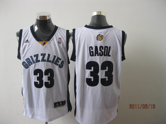 Grizzlies 33 Gasol White Jerseys - Click Image to Close