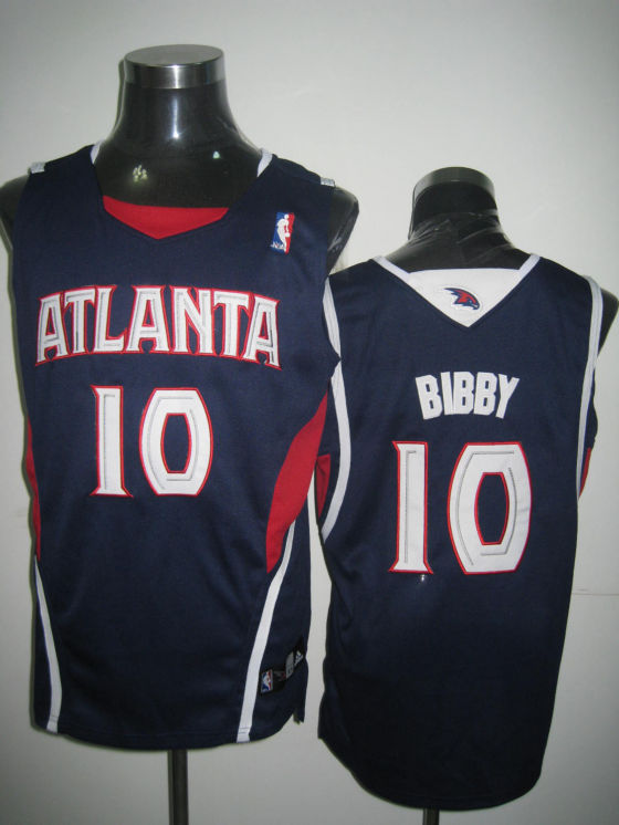 Hawks 10 Mike Bibby Navy Jerseys