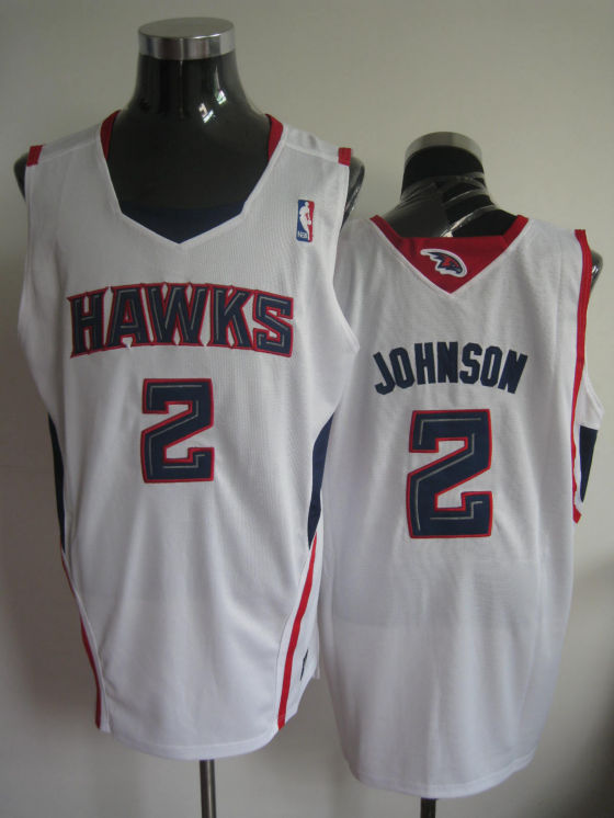 Hawks 2 Joe Johnson White Jerseys