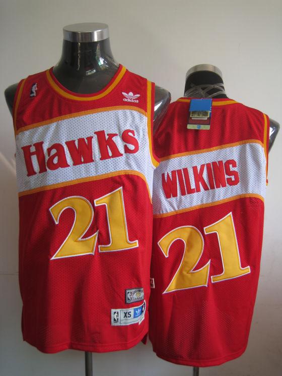 Hawks 21 Wilkins Red Jerseys