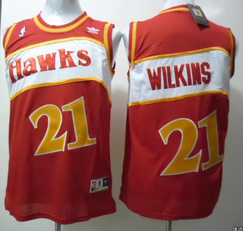 Hawks 21 Wilkins Red Mesh Jerseys