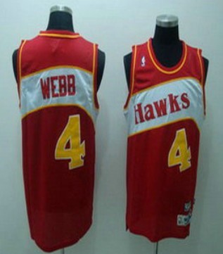 Hawks 4 Spud Webb Red Jerseys