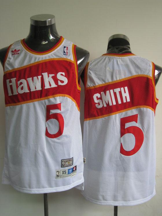 Hawks 5 Smith White Swingman Jerseys