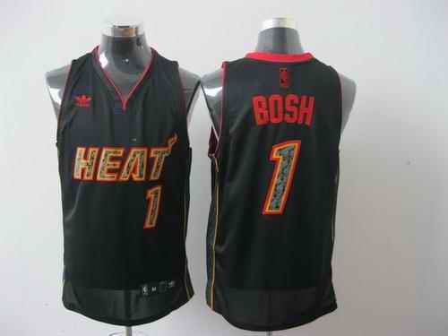 Heat 1 Bosh Black Fashion Jerseys