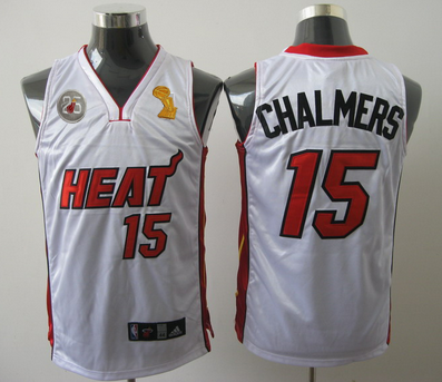 Heat 15 Chalmers White 2013 Champion&25th Patch Jerseys