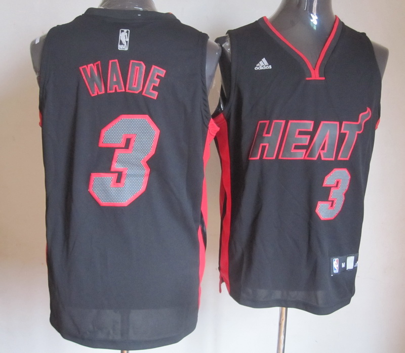 Heat 3 Wade Black Fashion Jerseys - Click Image to Close