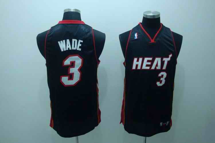 Heat 3 Wade Black Jerseys