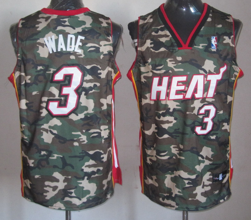 Heat 3 Wade Camo Jerseys - Click Image to Close