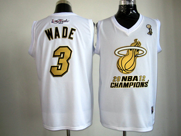 Heat 3 Wade White Champions Jerseys
