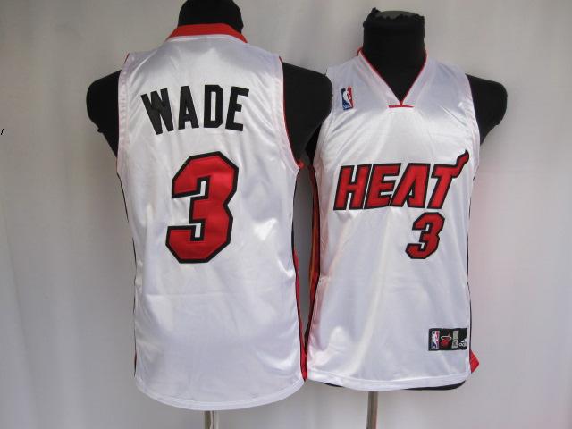 Heat 3 Wade White Youthis Jersey