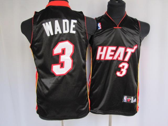 Heat 3 Wade Black Youth Jersey