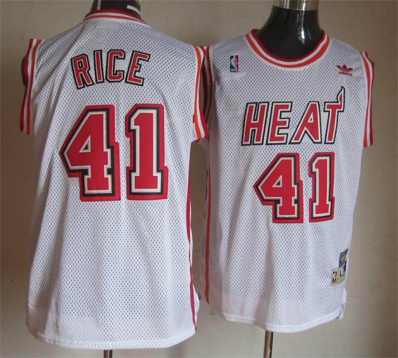 Heat 41 Rice White Jerseys