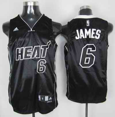 Heat 6 James Black Black Number Jerseys
