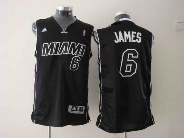 Heat 6 James black jerseys