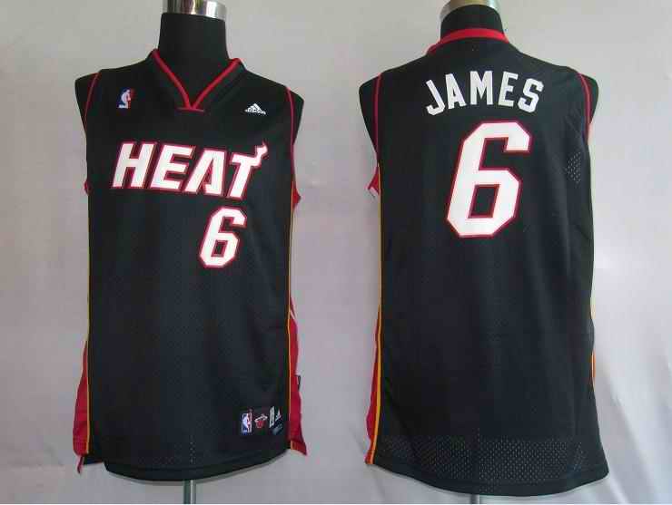 Heat 6 LeBron James Black Fans Edition Jerseys