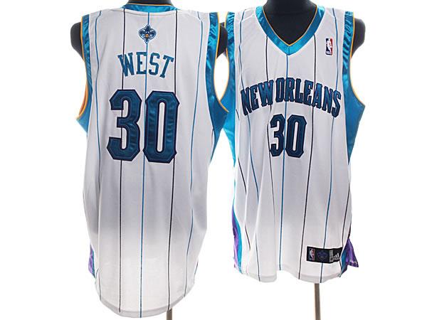 Hornets 30 West White Jerseys - Click Image to Close