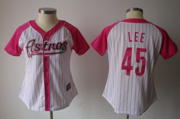 Houston Astros 45 LEE pink Women Jersey