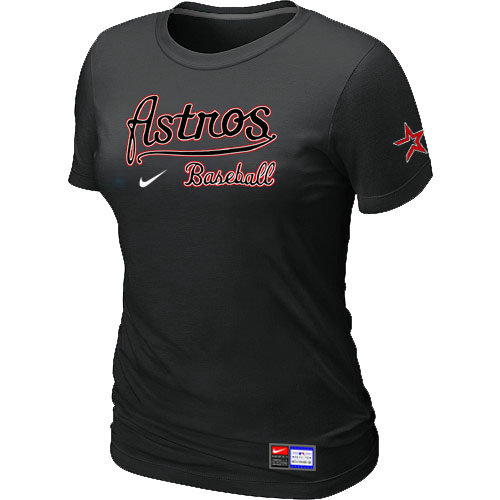 Houston Astros Black Nike Women's Short Sleeve Practice T-Shirt