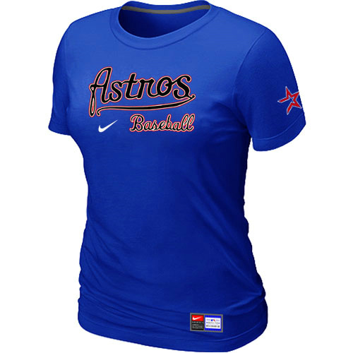 Houston Astros Blue Nike Women's Short Sleeve Practice T-Shirt