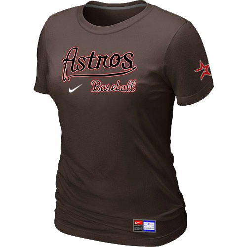 Houston Astros Brown Nike Women's Short Sleeve Practice T-Shirt