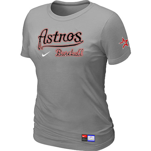 Houston Astros L.Grey Nike Women's Short Sleeve Practice T-Shirt - Click Image to Close