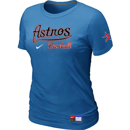 Houston Astros L.blue Nike Women's Short Sleeve Practice T-Shirt