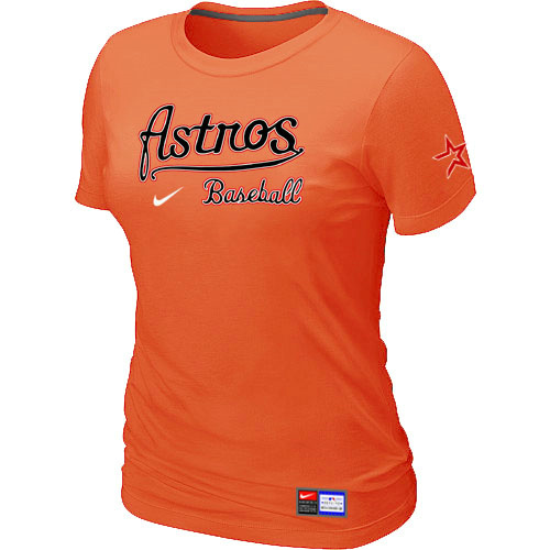 Houston Astros Orange Nike Women's Short Sleeve Practice T-Shirt
