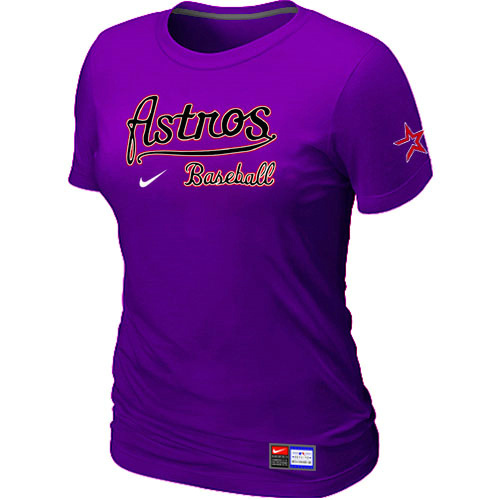 Houston Astros Purple Nike Women's Short Sleeve Practice T-Shirt
