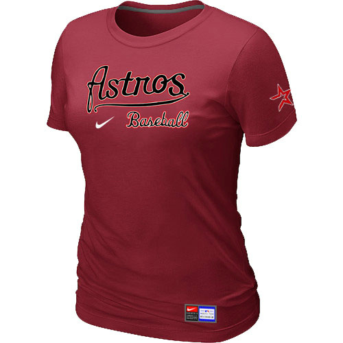 Houston Astros Red Nike Women's Short Sleeve Practice T-Shirt
