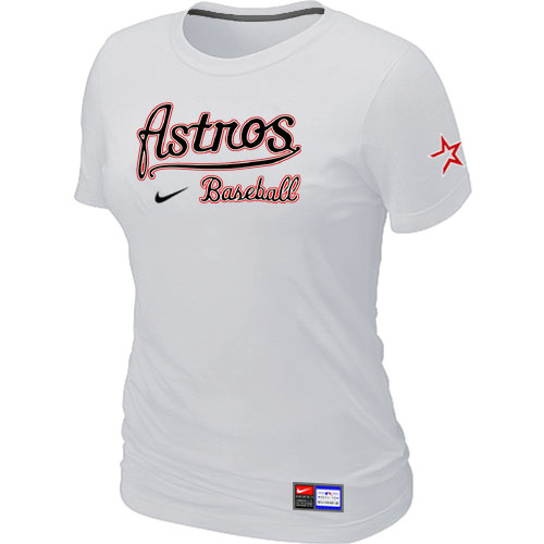 Houston Astros White Nike Women's Short Sleeve Practice T-Shirt