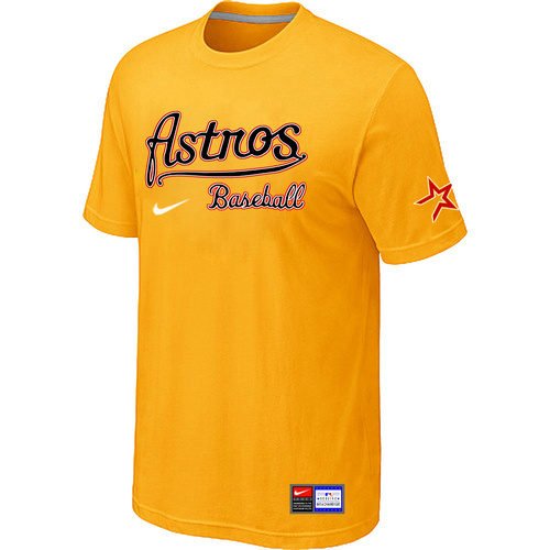 Houston Astros Yellow Nike Short Sleeve Practice T-Shirt