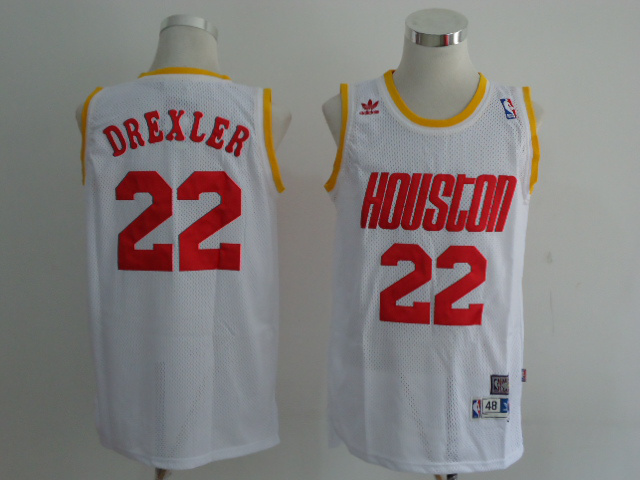 Houston Rockets 22 Drexler White 2012 Jerseys