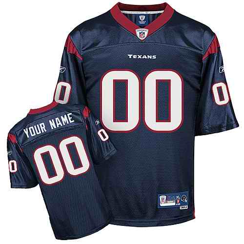 Houston Texans Men Customized blue Jersey - Click Image to Close