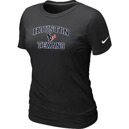 Houston Texans Women's Heart & Soul Black T-Shirt