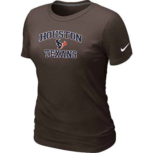 Houston Texans Women's Heart & Soul Brown T-Shirt
