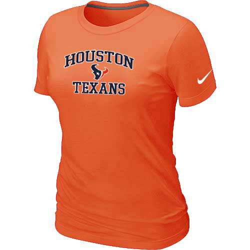 Houston Texans Women's Heart & Soul Orange T-Shirt