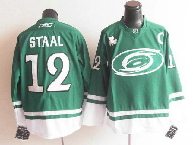 Hurricanes 12 Staal Green C Patch Jerseys - Click Image to Close