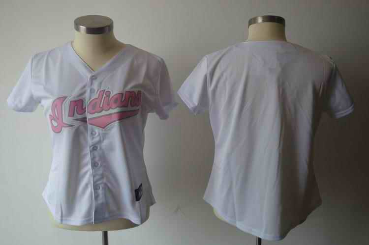 Indians blank white pink number women Jersey
