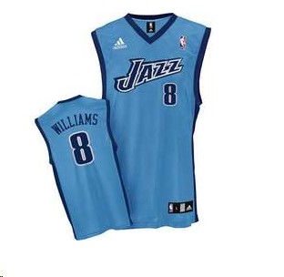 Jazz 8 Deron Williams Blue jerseys