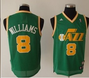 Jazz 8 Deron Williams Green Jerseys