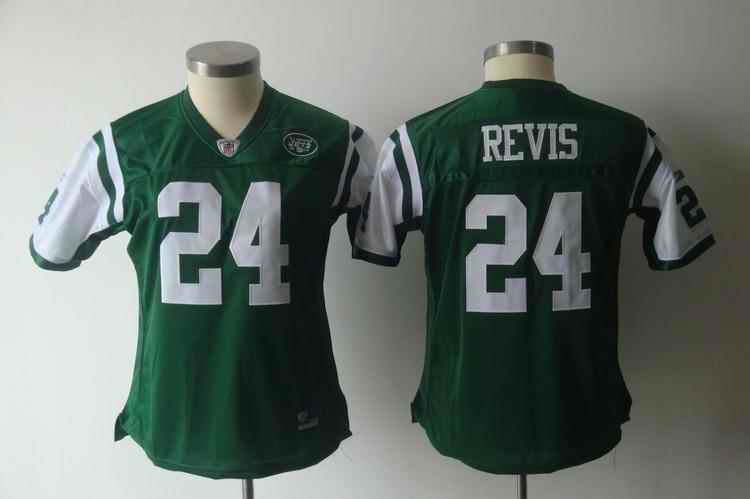 Jets 24 Revis green team women Jerseys
